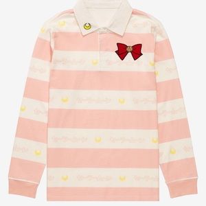 Sailor Moon Pretty Guradian Bow Long Sleeve Polo Shirt Unisex BoxLunch Exclusive